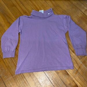 Vintage Nike Turtle Neck Shirt Kids M Purple Long Sleeve Made USA 90s Swoosh